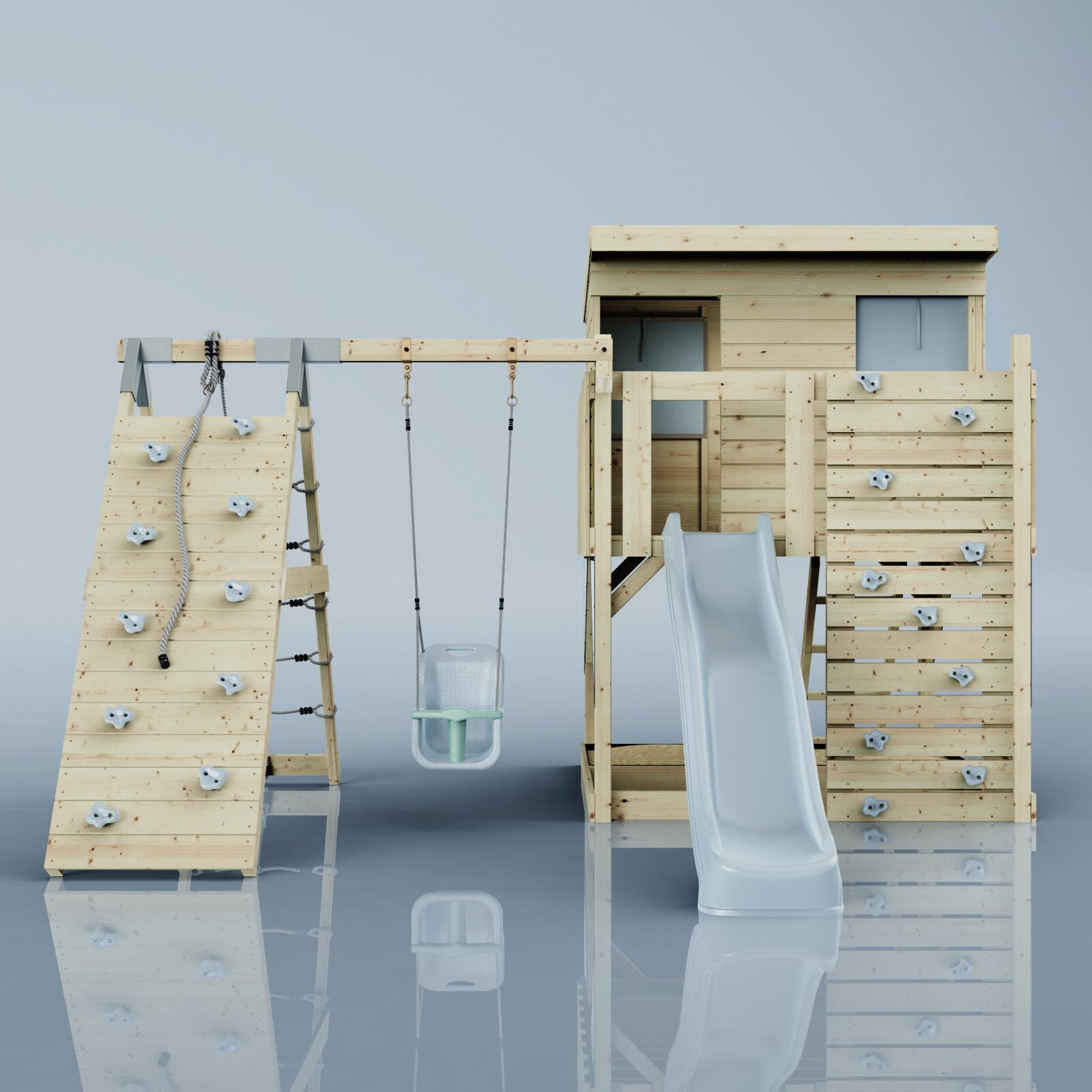 Spielturm Emil mit Babyschaukel in Eisblau - 415 × 396 × 260 cm 2/6