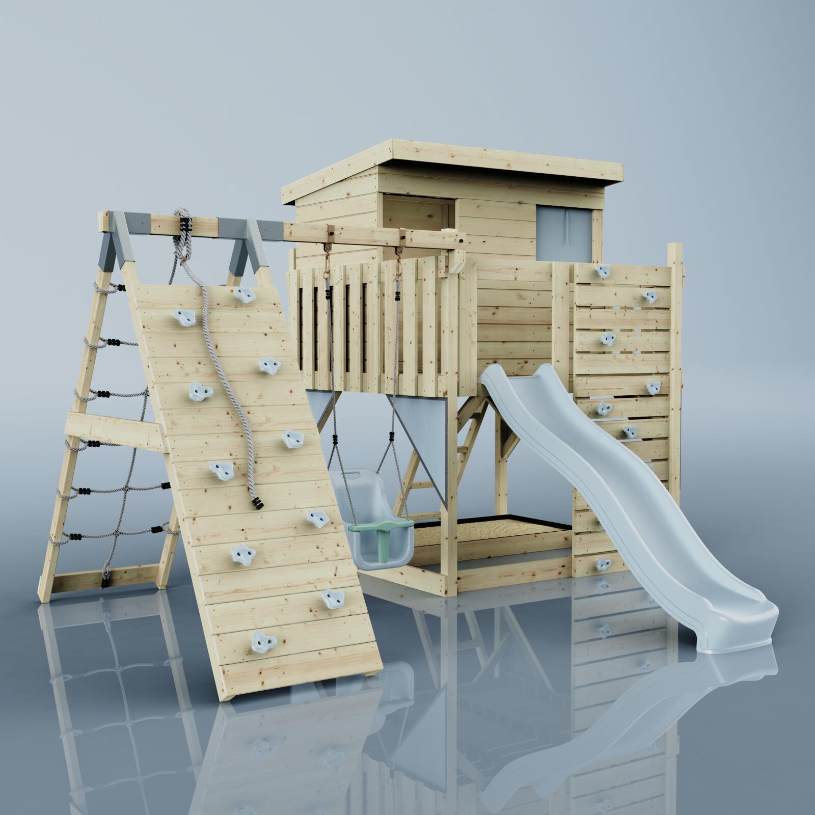 Spielturm Emil mit Babyschaukel in Eisblau - 415 × 396 × 260 cm 6/6