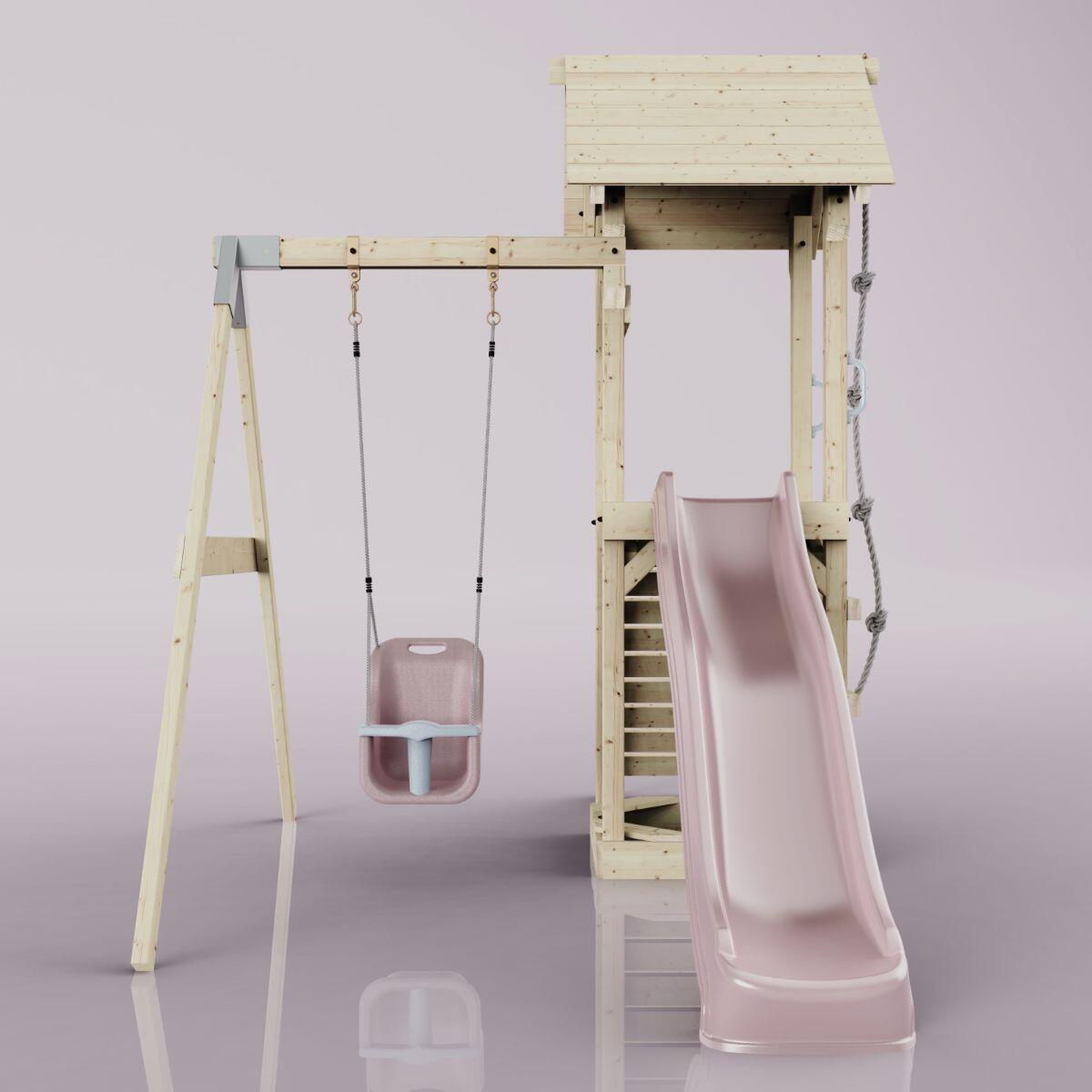 Spielturm Göteborg mit Babyschaukel in Altrosa - 357 × 202 × 273 cm 2/6