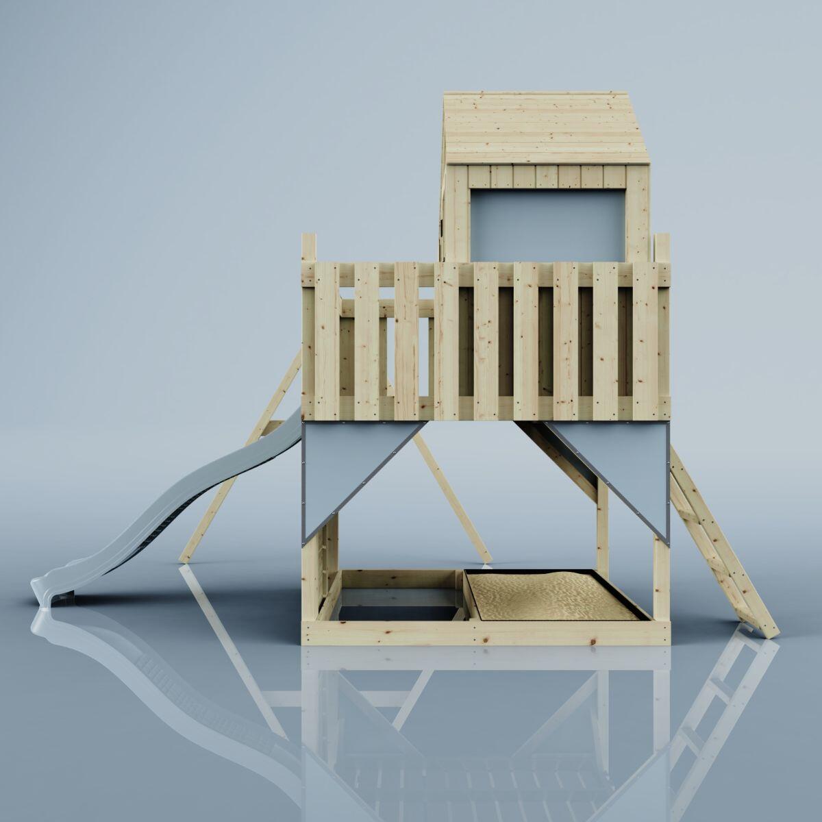 Spielturm Madita mit Kinderschaukel in Eisblau - 414 × 308 × 291 cm 3/6