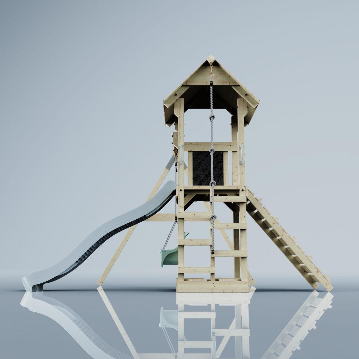 Spielturm Göteborg mit Babyschaukel in Eisblau - 357 × 202 × 273 cm 3/6