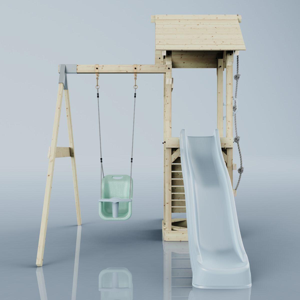 Spielturm Göteborg mit Babyschaukel in Eisblau - 357 × 202 × 273 cm 2/6