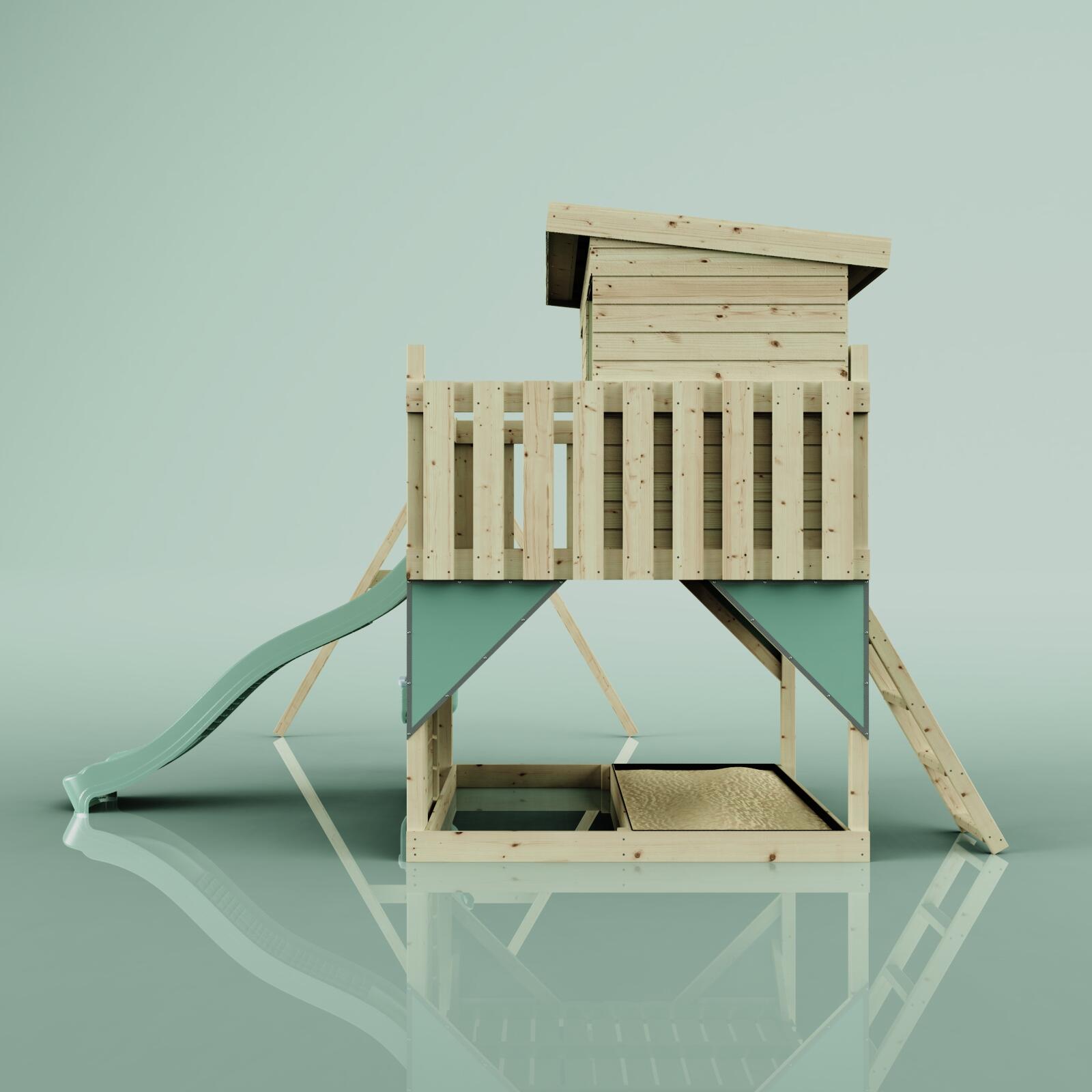 Spielturm Nils mit Babyschaukel in Mintgrün - 415 × 396 × 260 cm 3/6