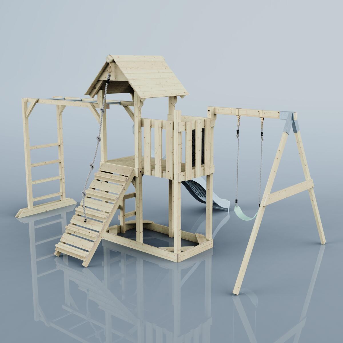 Spielturm Strömsund in Eisblau - 358 × 472 × 275 cm 5/6