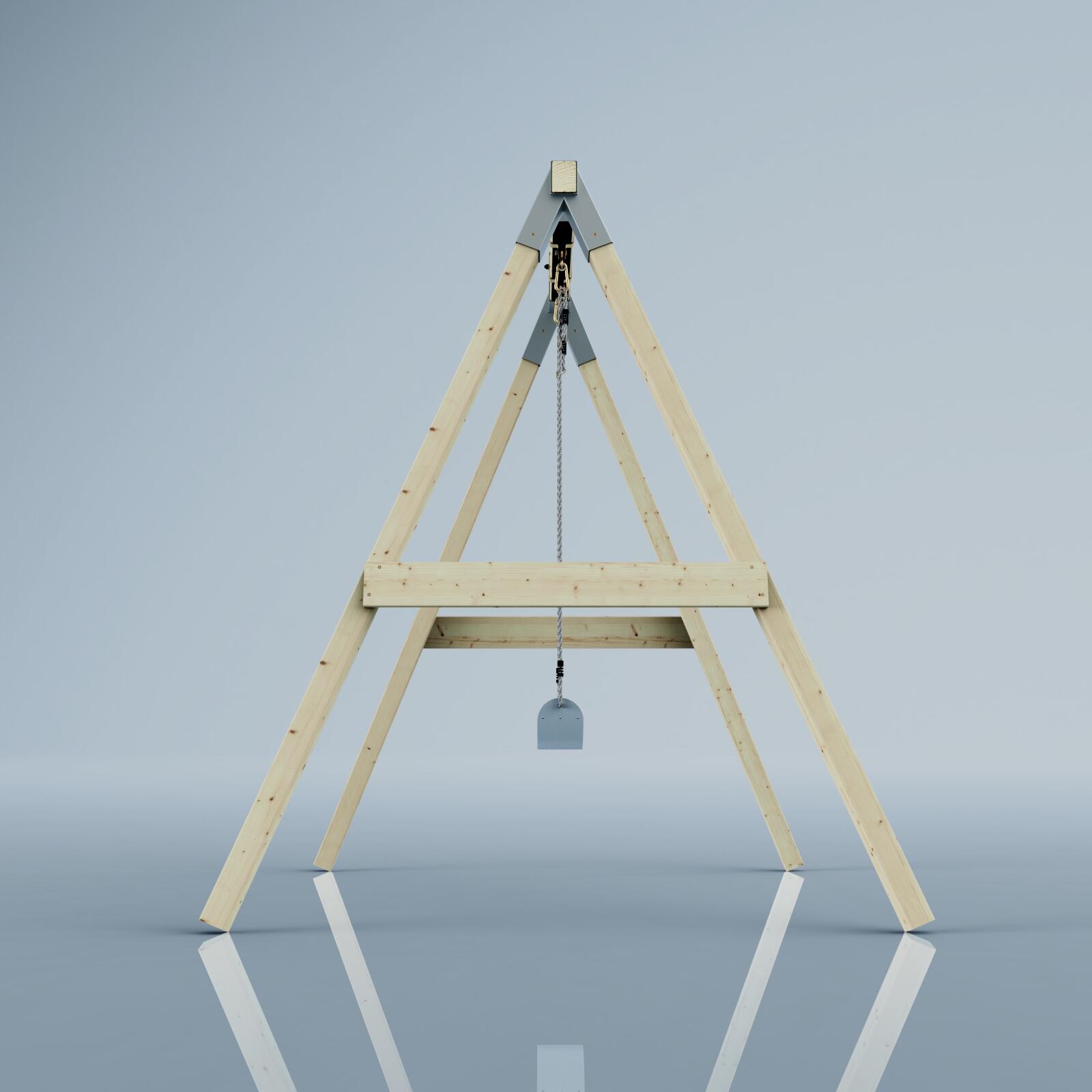 Schaukel Giraffe in Eisblau - 182 × 196 × 212 cm 3/6