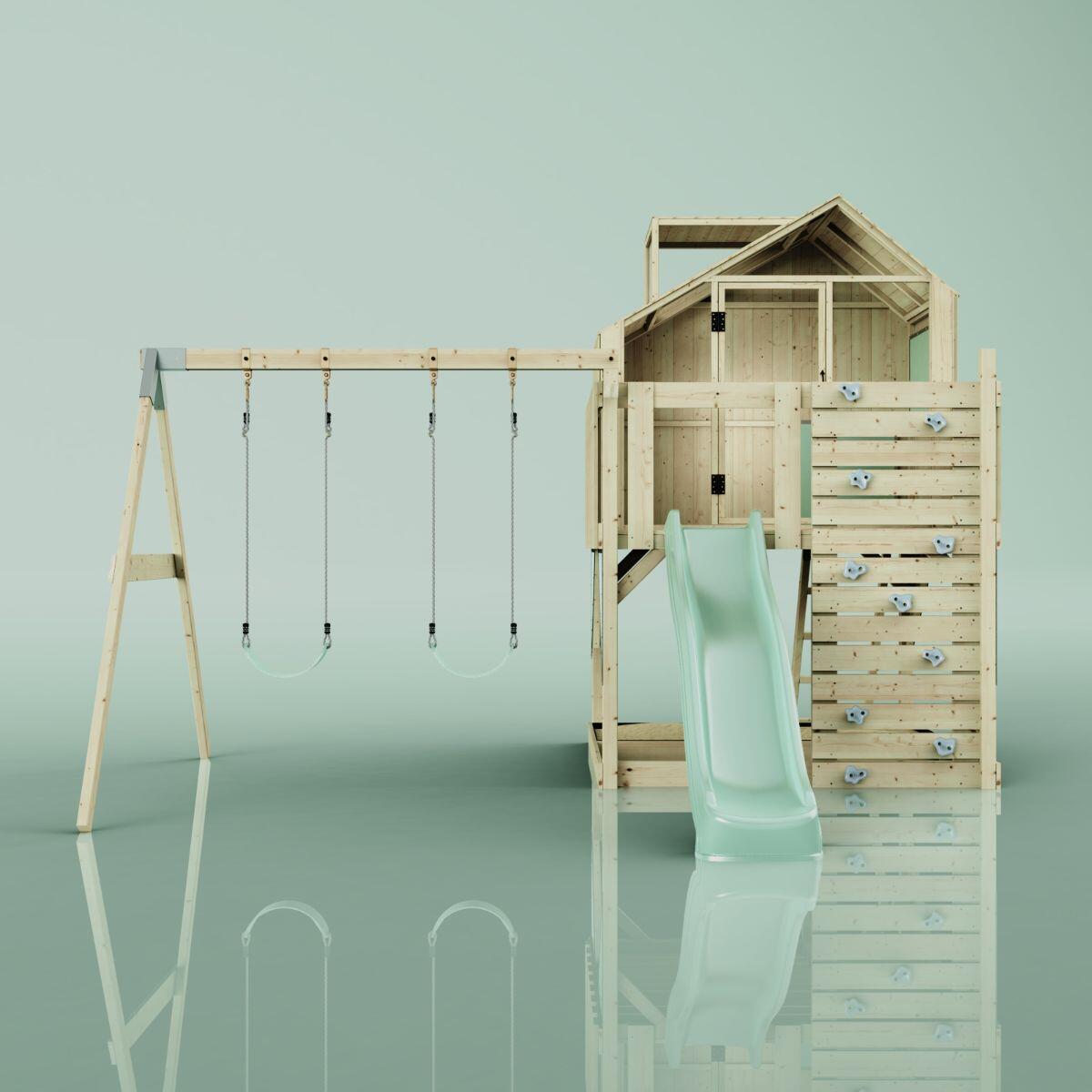 Spielturm Lasse mit Kinderschaukel in Mintgrün - 414 × 399 × 292 cm 2/6