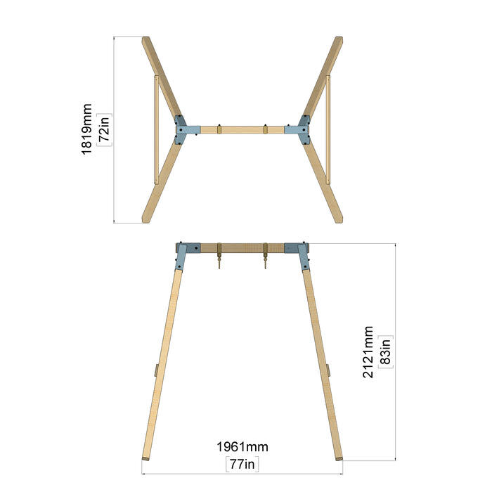 Schaukel Giraffe in Altrosa - 182 × 196 × 212 cm 5/6