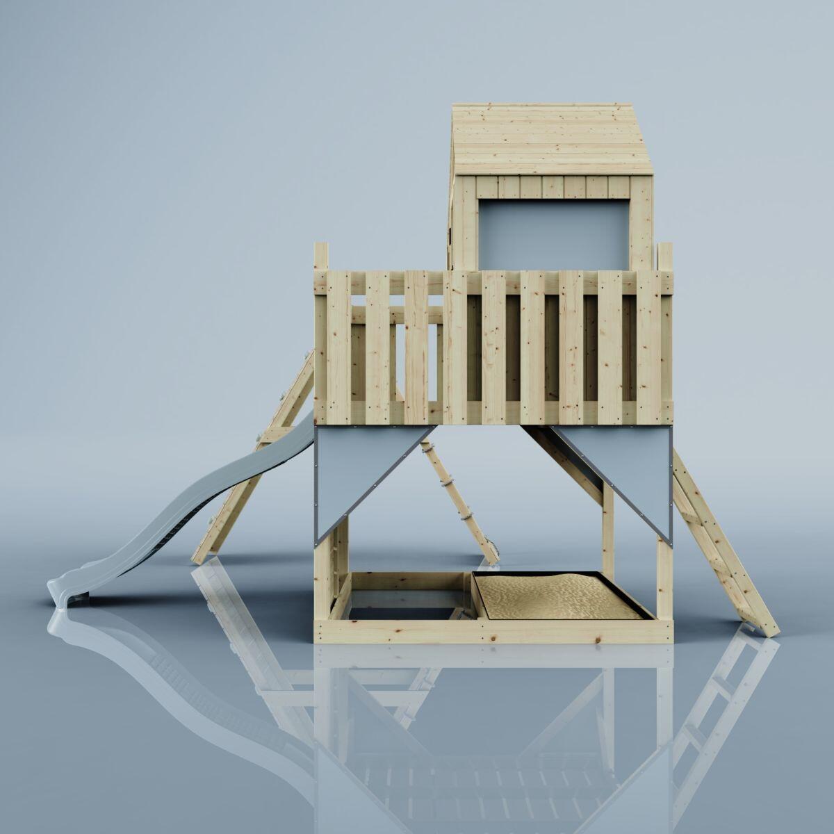 Spielturm Anika mit Kinderschaukel in Eisblau - 415 × 399 × 291 cm 3/6