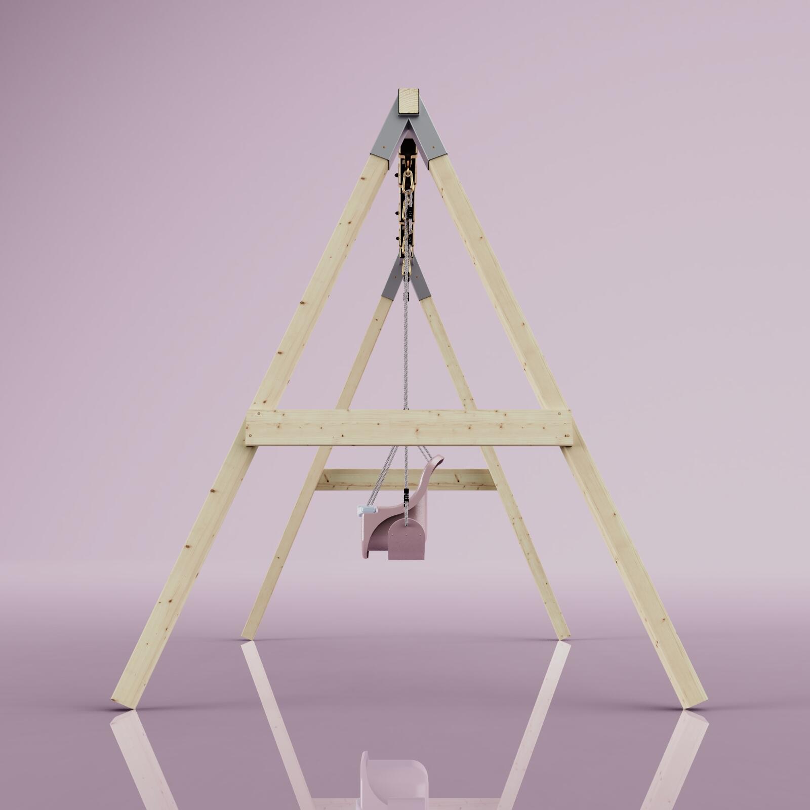 Schaukel Papagei in Altrosa - 182 × 286 × 212 cm 3/6