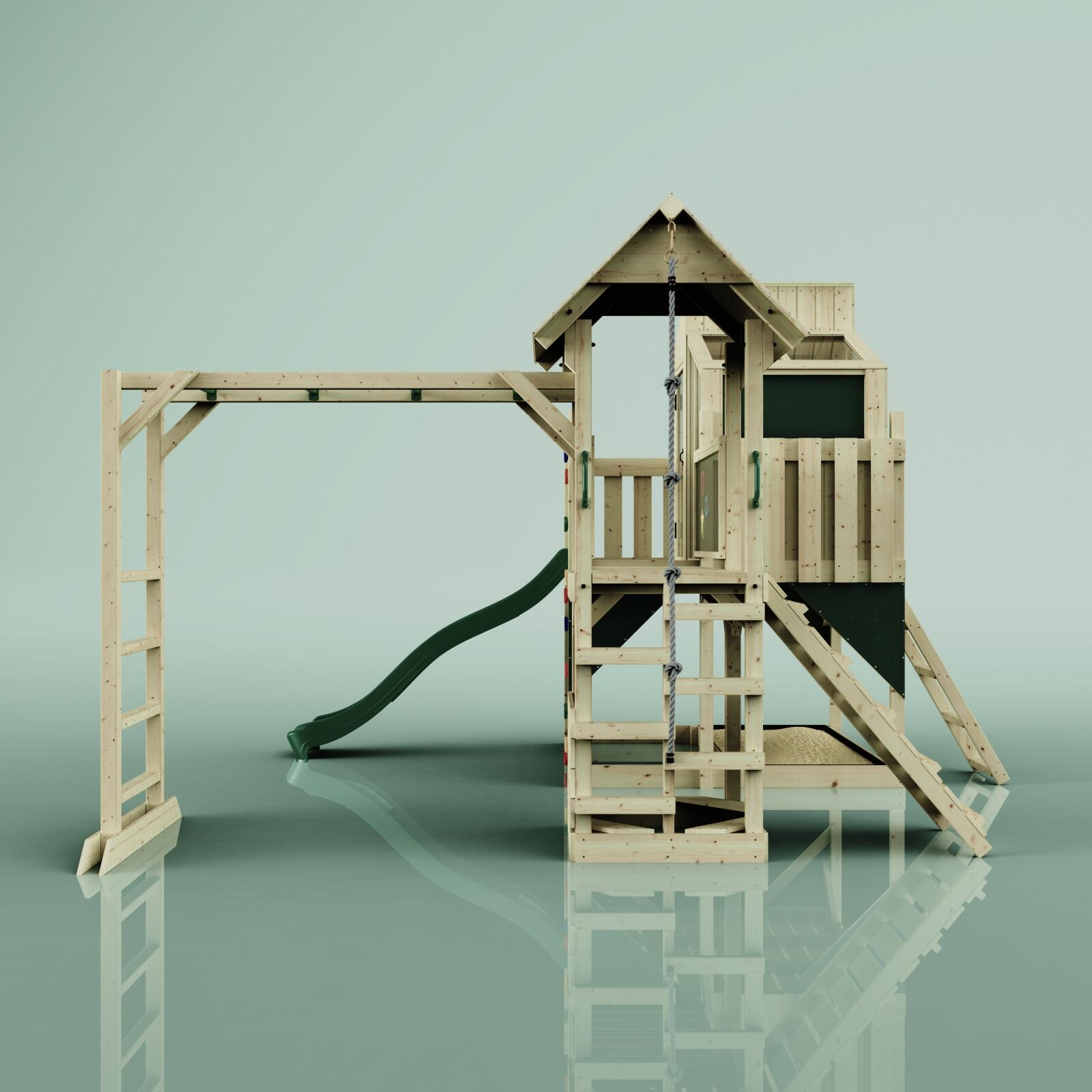 Spielturm Ludvig in Dunkelgrün - 406 × 444 × 291 cm 2/5