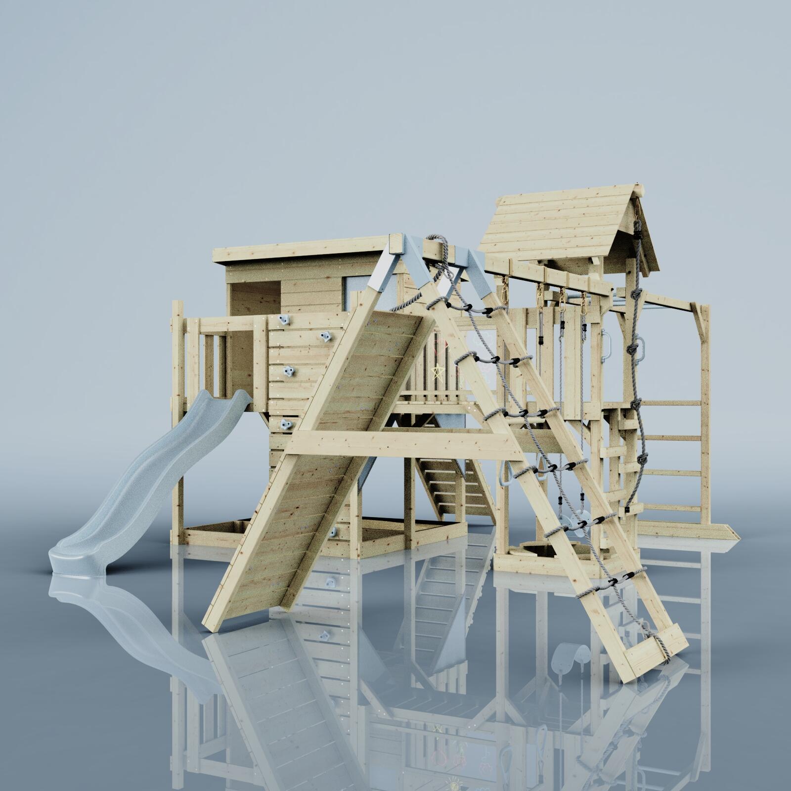 Spielturm Malin mit Trapezstange in Eisblau - 503 × 562 × 274 cm 5/5