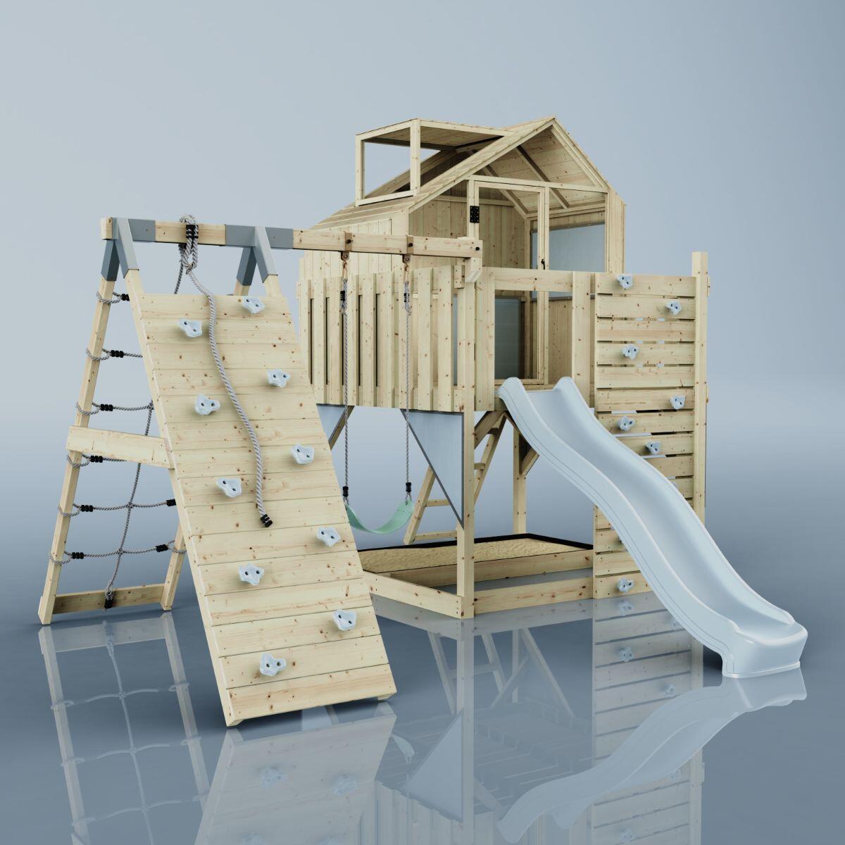 Spielturm Anika mit Kinderschaukel in Eisblau - 415 × 399 × 291 cm 6/6