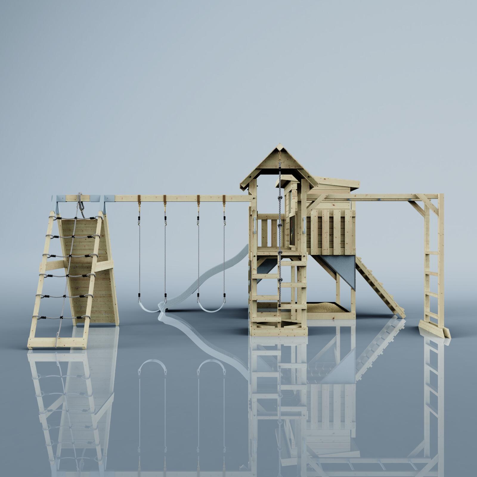 Spielturm Malin mit Kinderschaukel in Eisblau - 503 × 562 × 274 cm 2/5