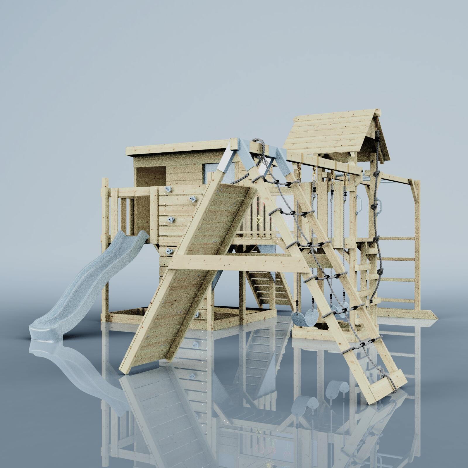 Spielturm Malin mit Kinderschaukel in Eisblau - 503 × 562 × 274 cm 5/5