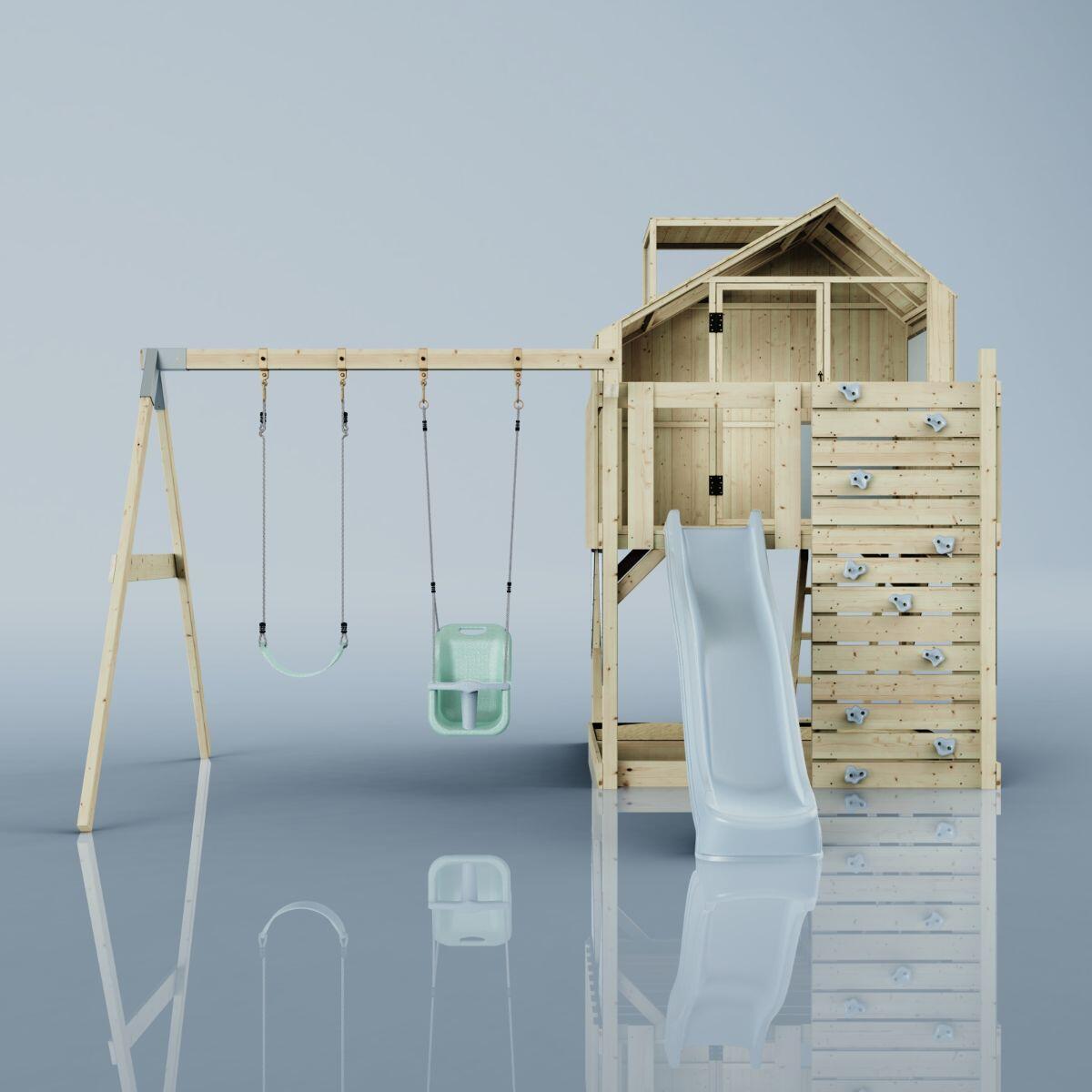 Spielturm Lasse mit Babyschaukel in Eisblau - 414 × 399 × 292 cm 2/6