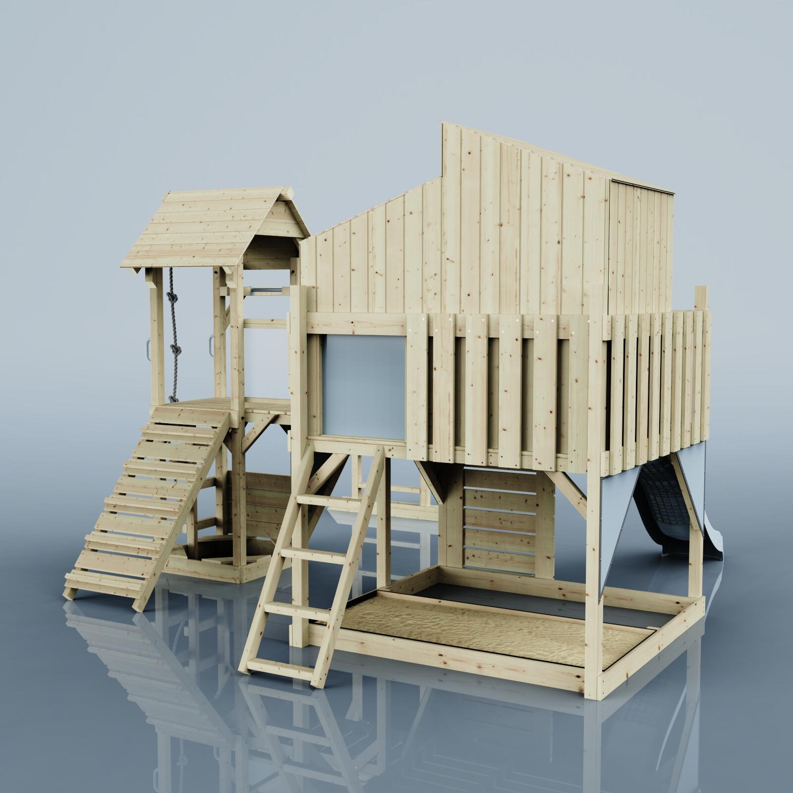 Spielturm Ludvig in Eisblau - 406 × 444 × 291 cm 3/5