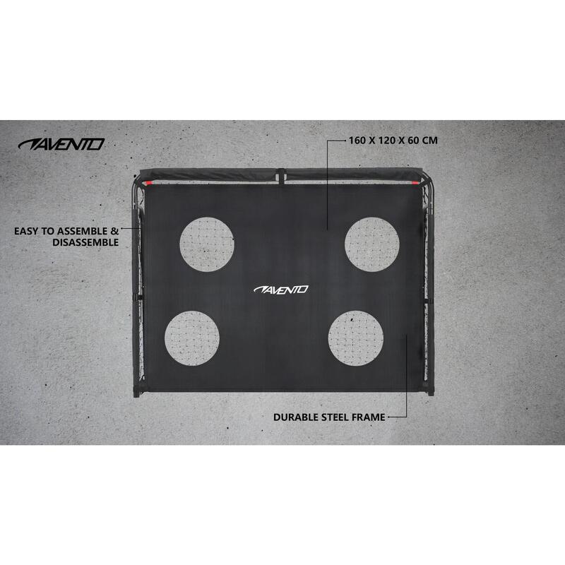 Poartă fotbal din oțel Avento Target 160 x 120 x 60 cm Negru