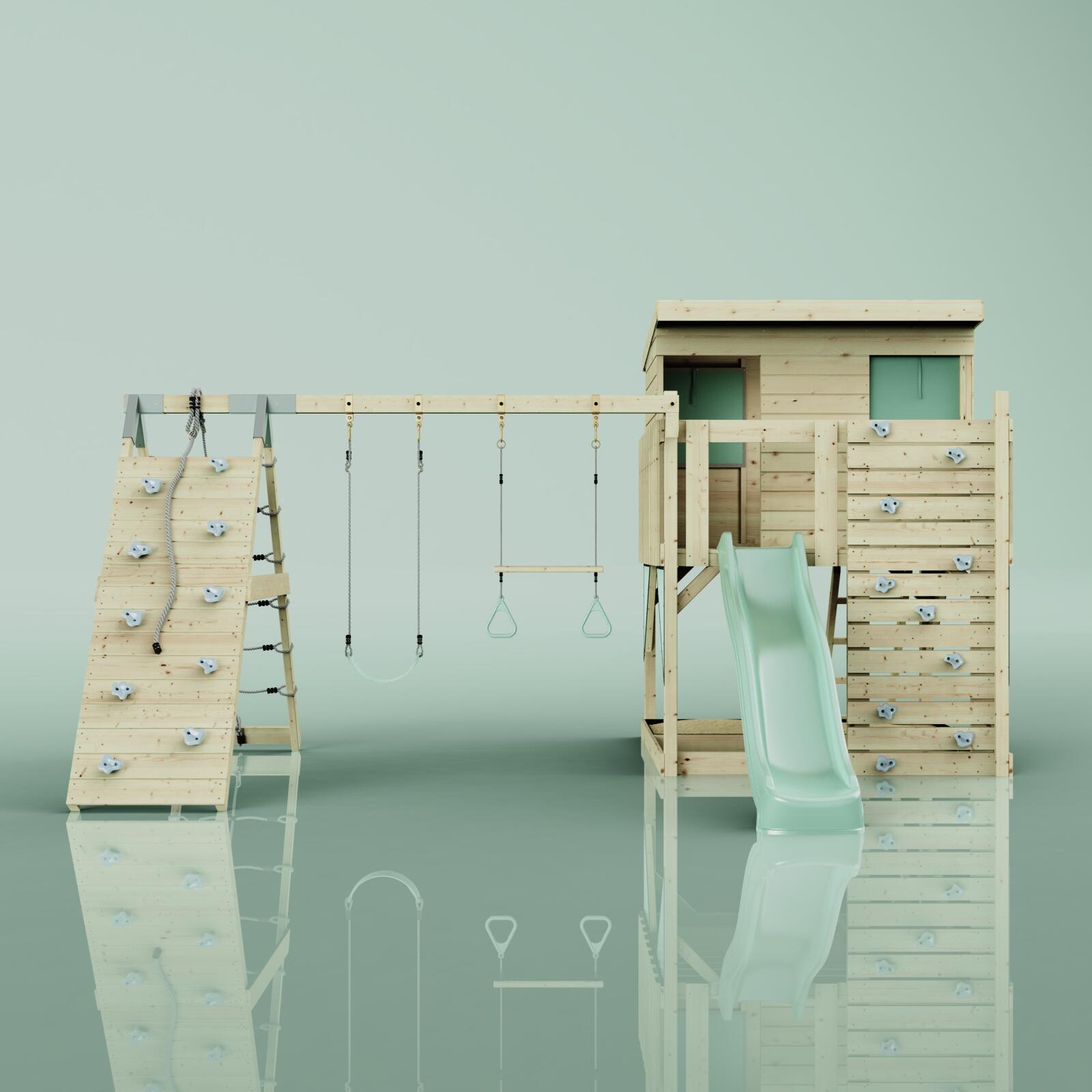 Spielturm Aksel mit Trapezstange in Mintgrün - 415 × 469 × 261 cm 2/6