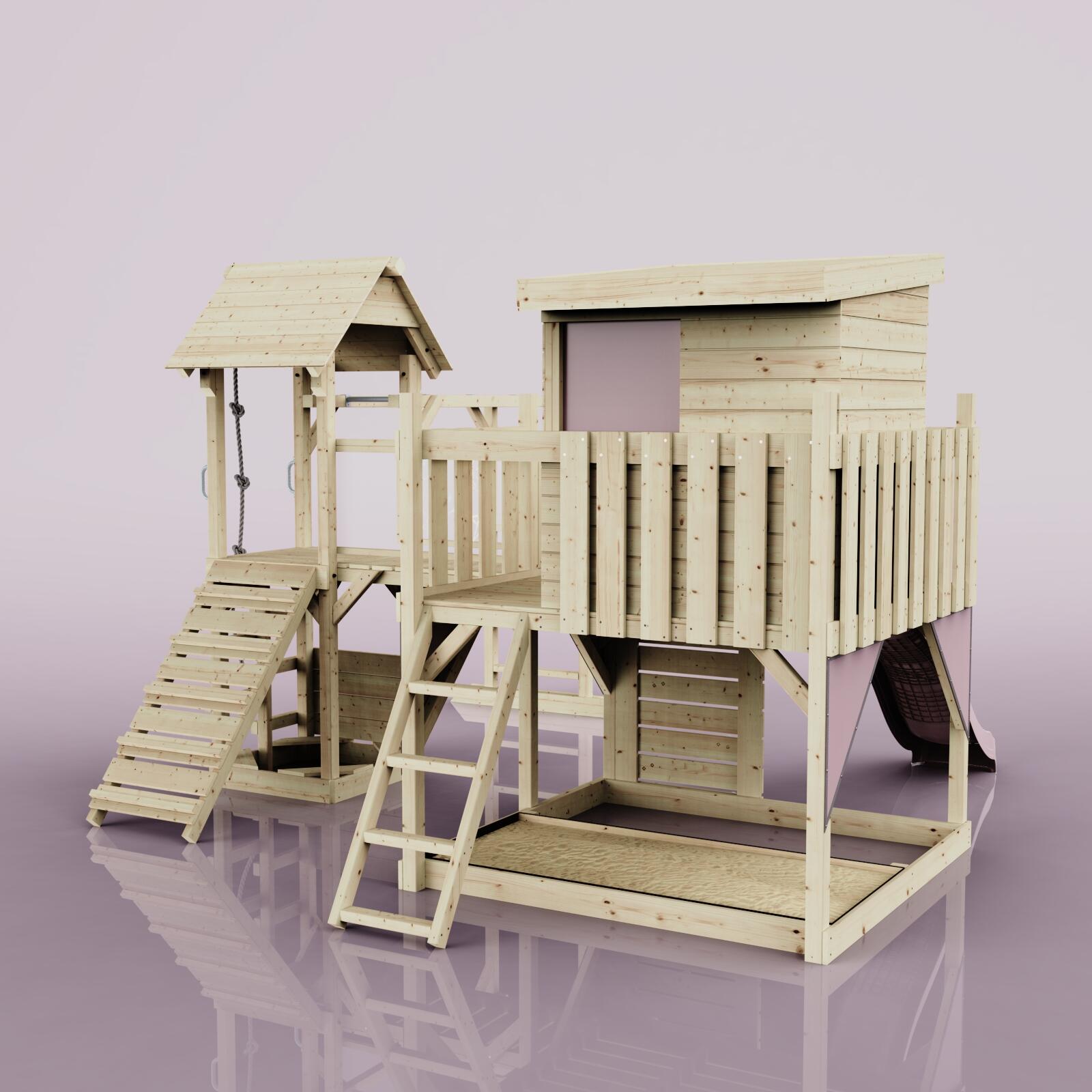 Spielturm Joost in Altrosa - 406 × 444 × 274 cm 3/5