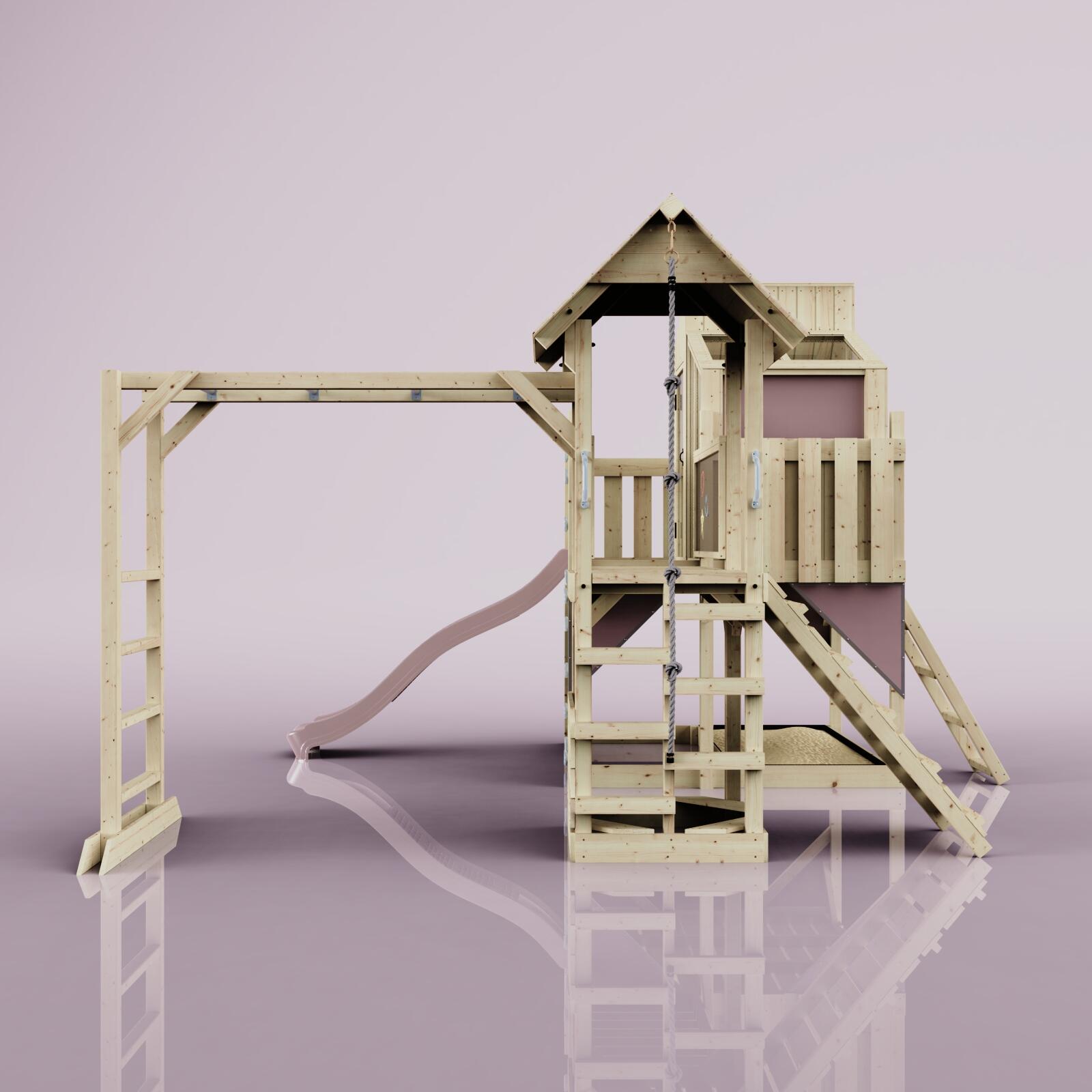 Spielturm Ludvig in Altrosa - 406 × 444 × 291 cm 2/5