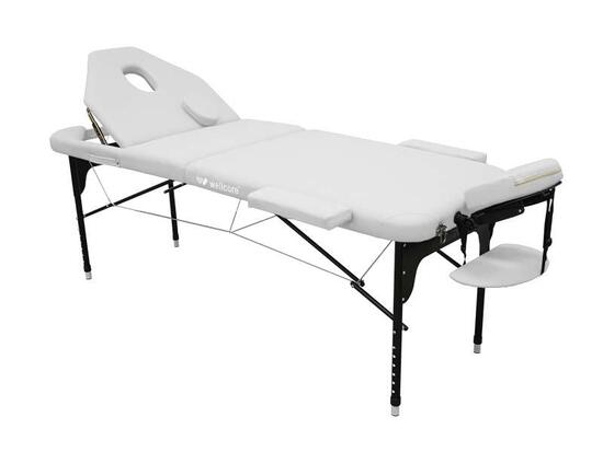 WELLCORE 185 x 65 cm brancard pliable en aluminium avec dossier rabattable