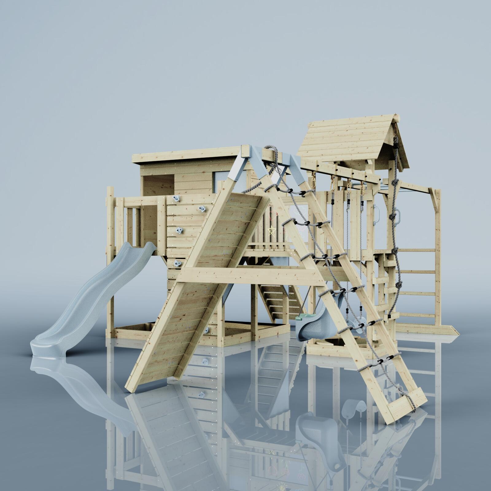 Spielturm Malin mit Babyschaukel in Eisblau - 503 × 562 × 274 cm 5/5