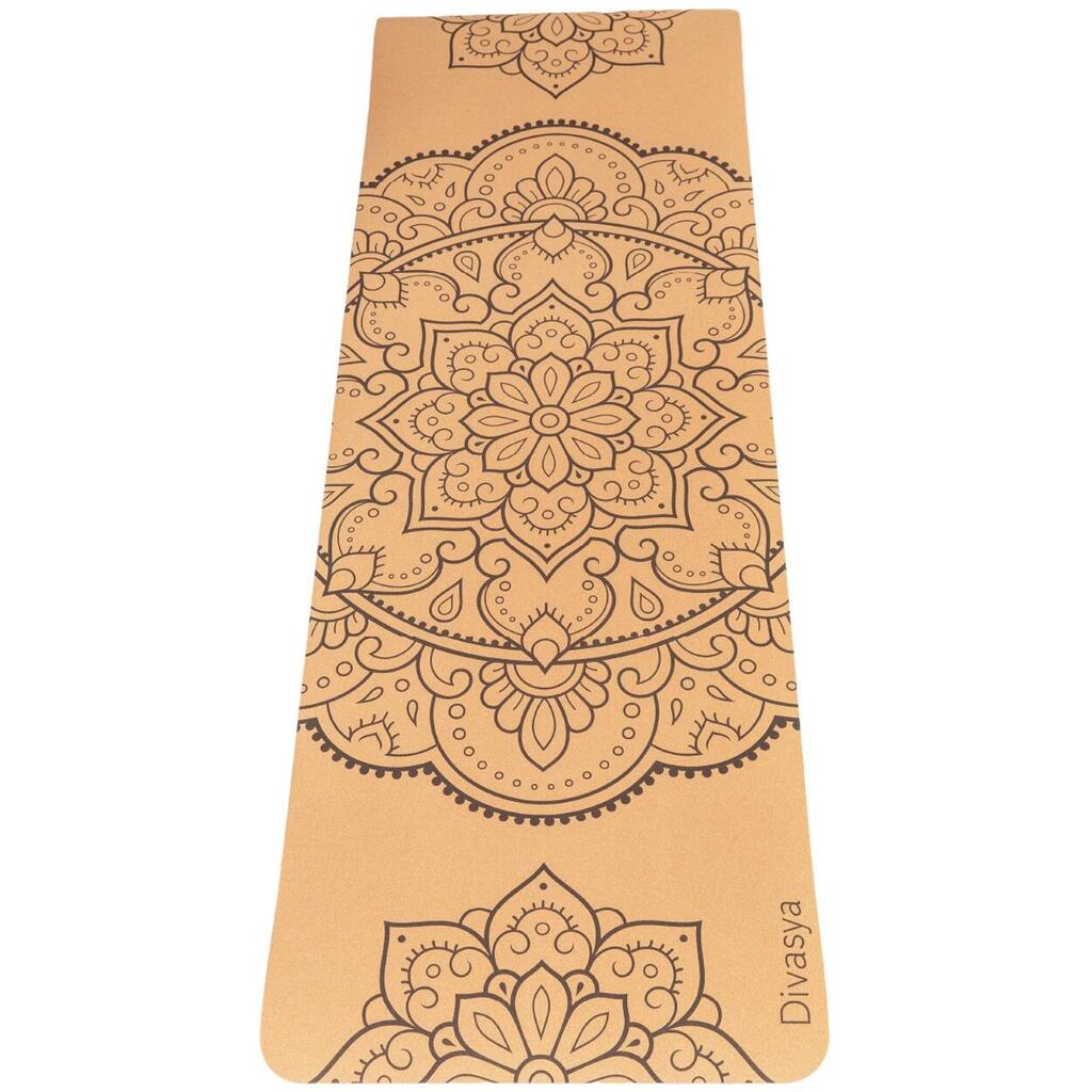 Yoga cork mat | lightweight, non-slip & cushioning | in 4 yoga designs