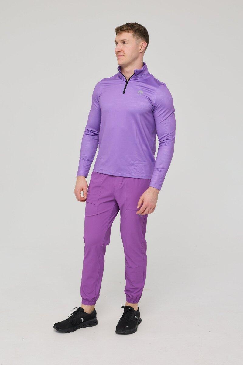 Camisola Elite Activewear com fecho de correr 1/4 - Roxo 3/5