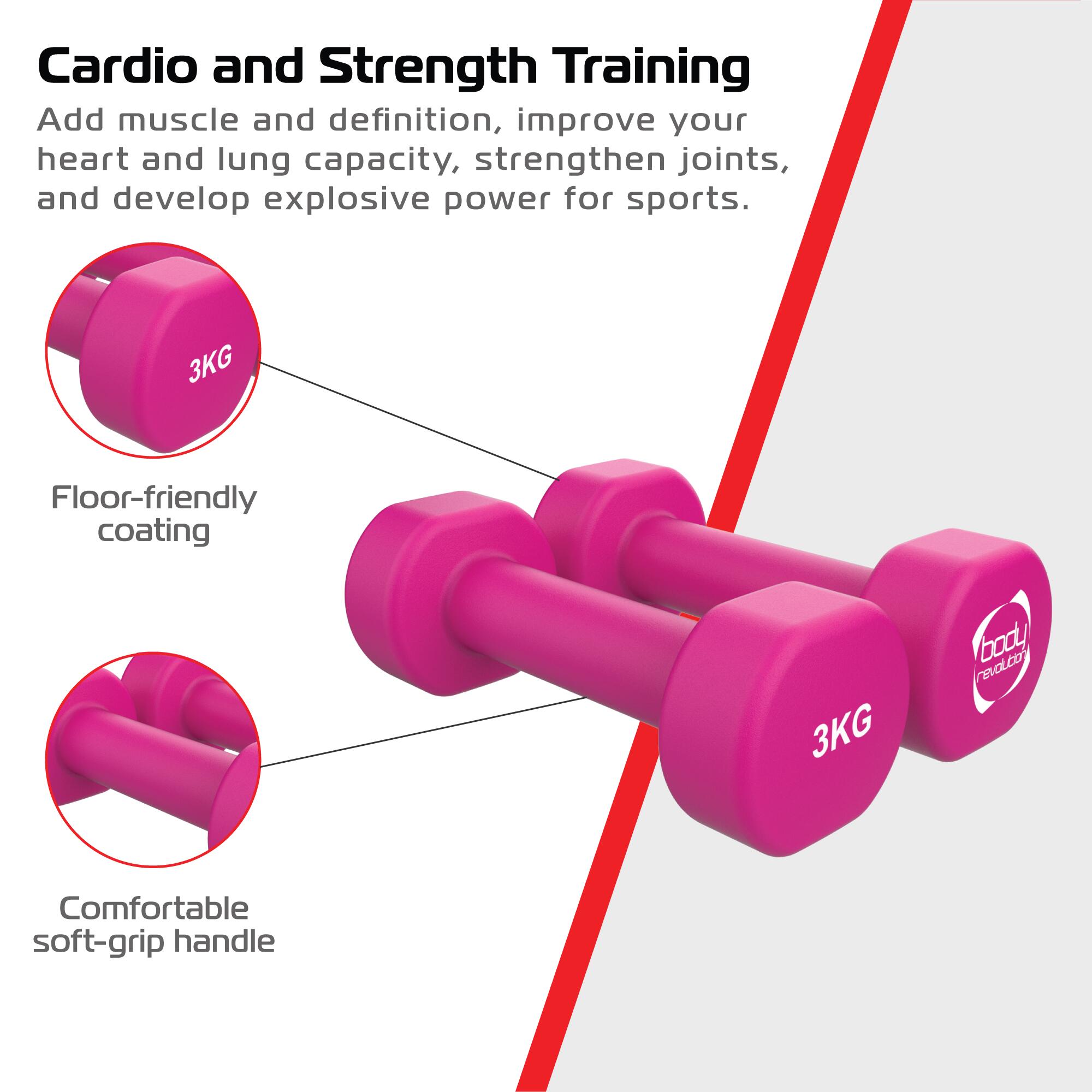 Body Revolution 2 x 3 kg Neopren-Hanteln 3/6