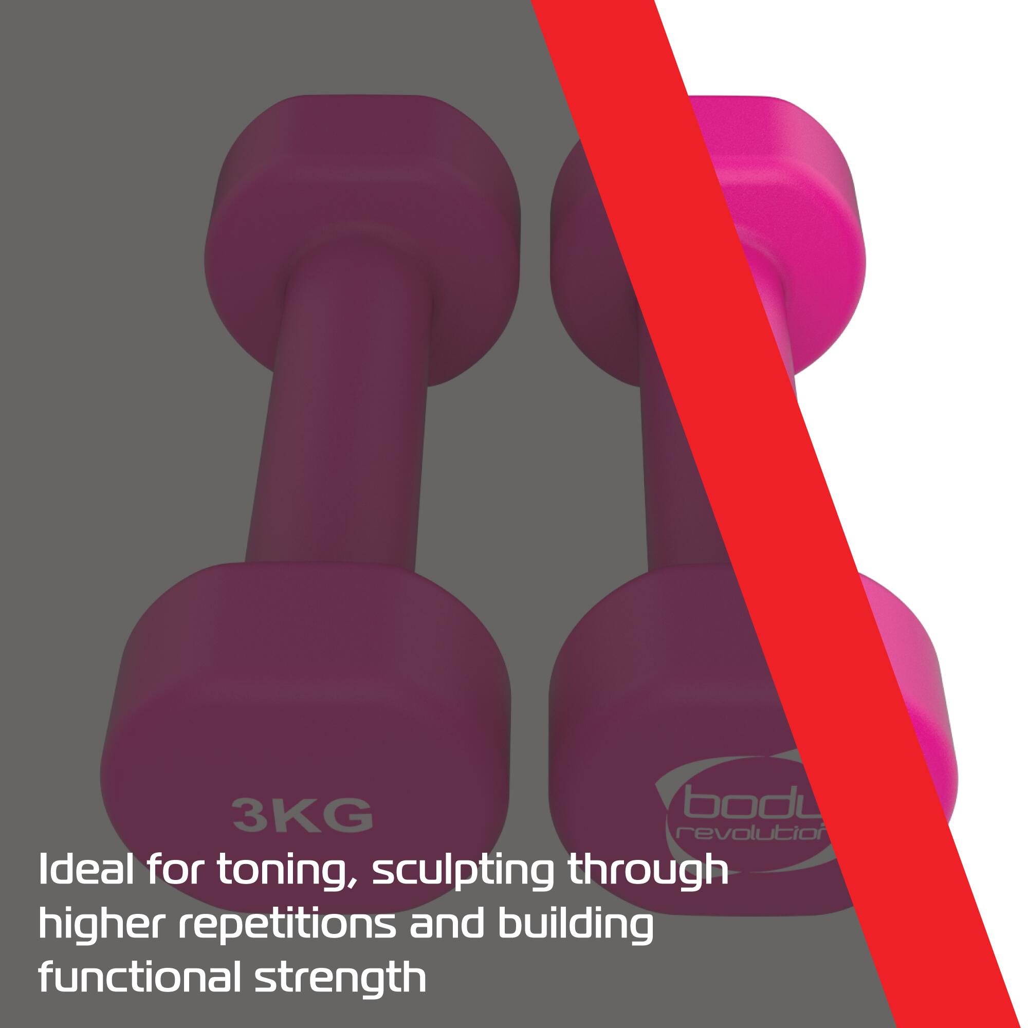 Body Revolution 2 x 3 kg Neopren-Hanteln 5/6