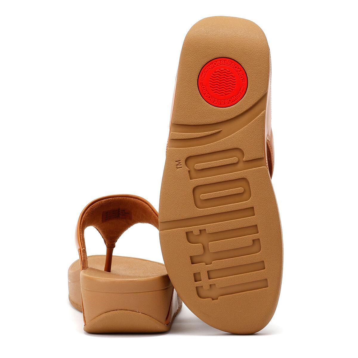 FitFlop Lulu Lederen Teenslipper  LICHTBRUIN 42 4/7