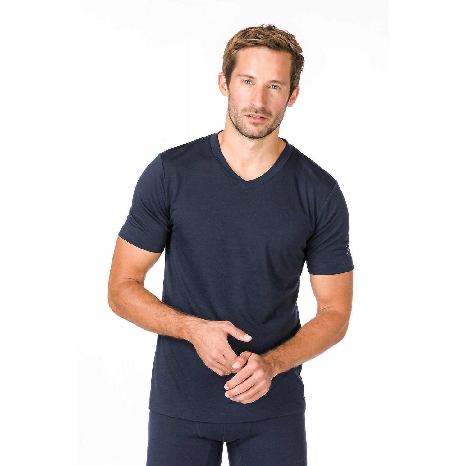 Herren Shirt Kurzarmshirt Base V-Neck 3/3