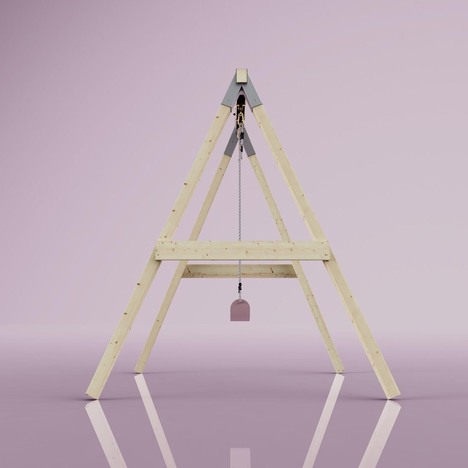 Schaukel Giraffe in Altrosa - 182 × 196 × 212 cm 3/6
