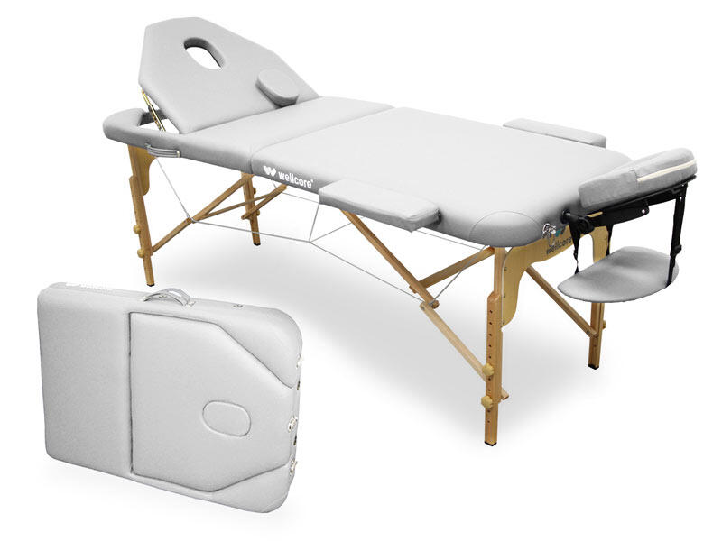 WELLCORE - Table Pliante en Aluminium, 185 x 65 cm, Similicuir, Hauteur réglable, Tête articulée, Trou du Visage, Bras latéraux, Blanc, Sac à Dos de Transport, Jusqu'à 225 kg WELLCORE - Table Pliante en Aluminium, 185 x 65 cm, Similicuir, Hauteur réglable, Tête articulée, Trou du Visage, Bras latéraux, Blanc, Sac à Dos de Transport, Jusqu'à 225 kg