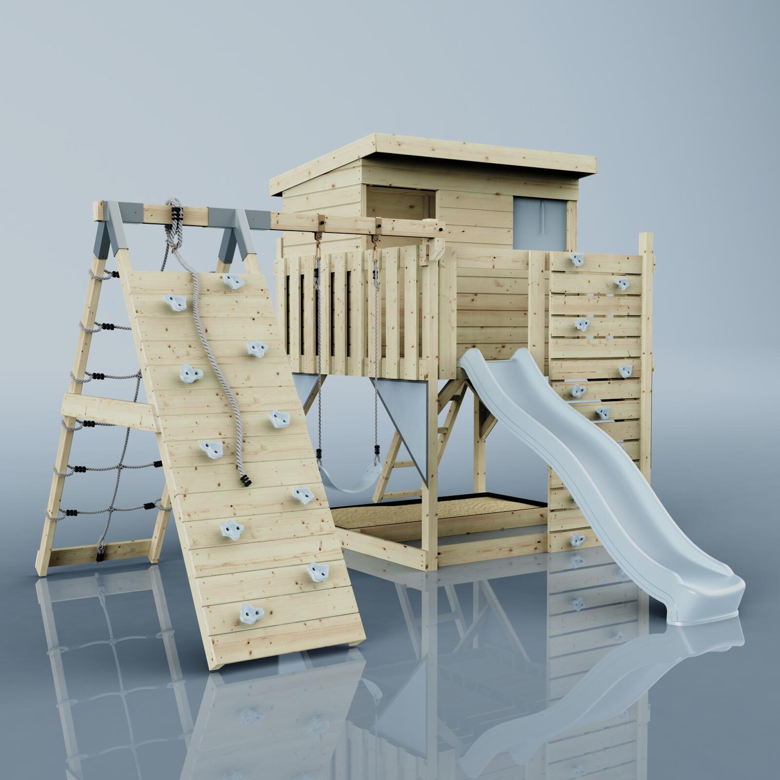 Spielturm Emil mit Kinderschaukel in Eisblau - 415 × 396 × 260 cm 4/6