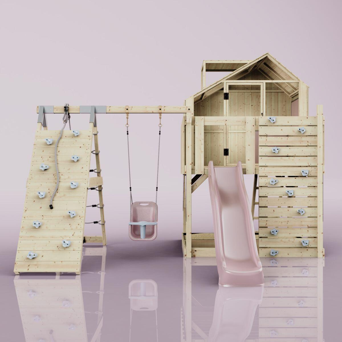 Spielturm Anika mit Babyschaukel in Altrosa - 415 × 399 × 291 cm 2/6