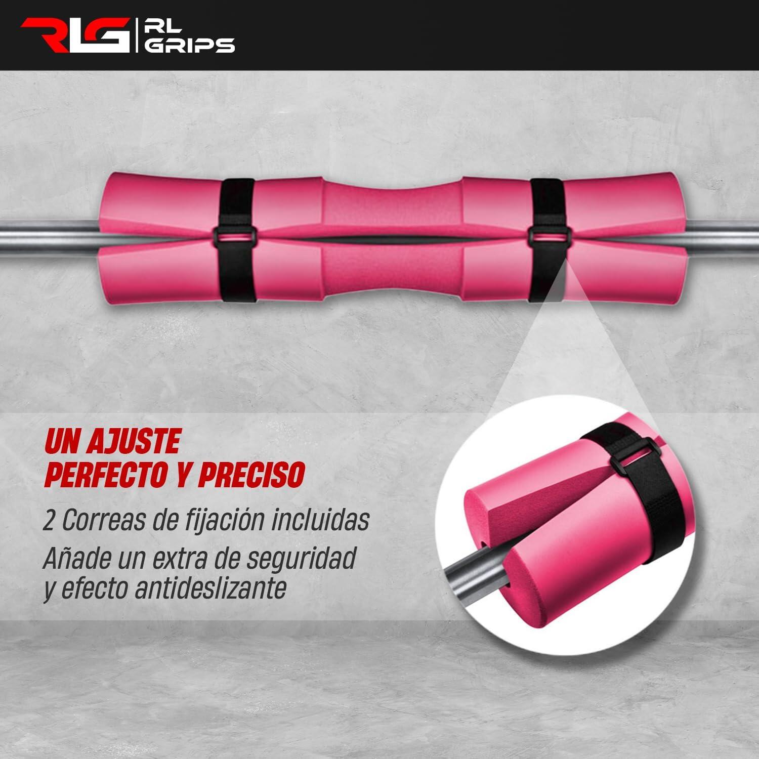 Almofada protetora para barra em agachamentos e hip thrust com 2 correias Preto 6/7