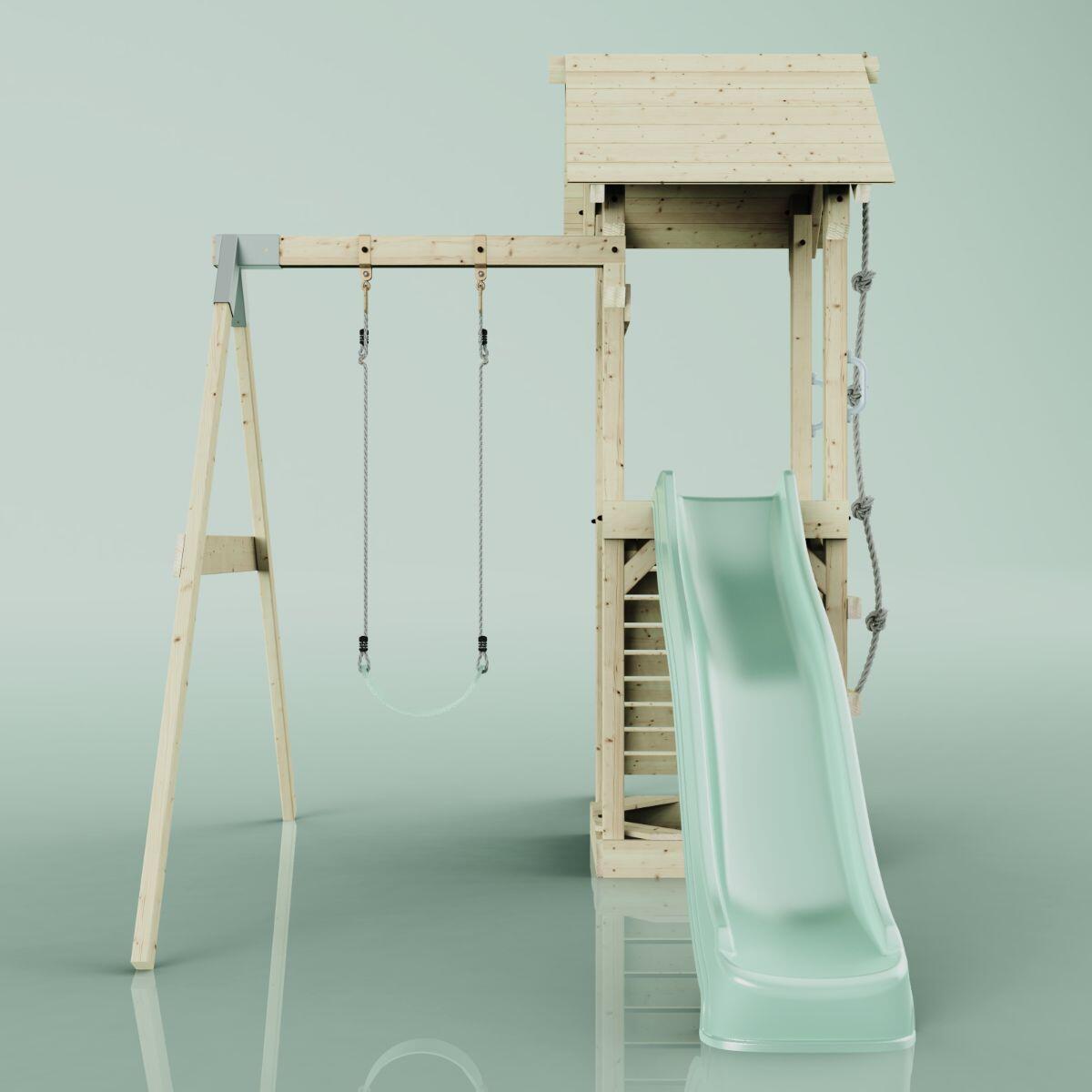 Spielturm Göteborg mit Kinderschaukel in Mintgrün - 357 × 202 × 273 cm 2/6