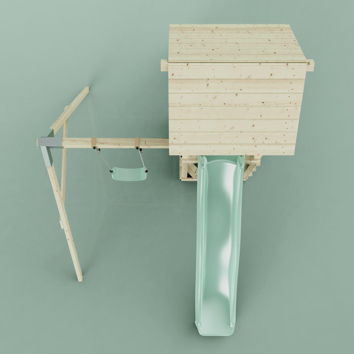 Spielturm Göteborg mit Kinderschaukel in Mintgrün - 357 × 202 × 273 cm 6/6