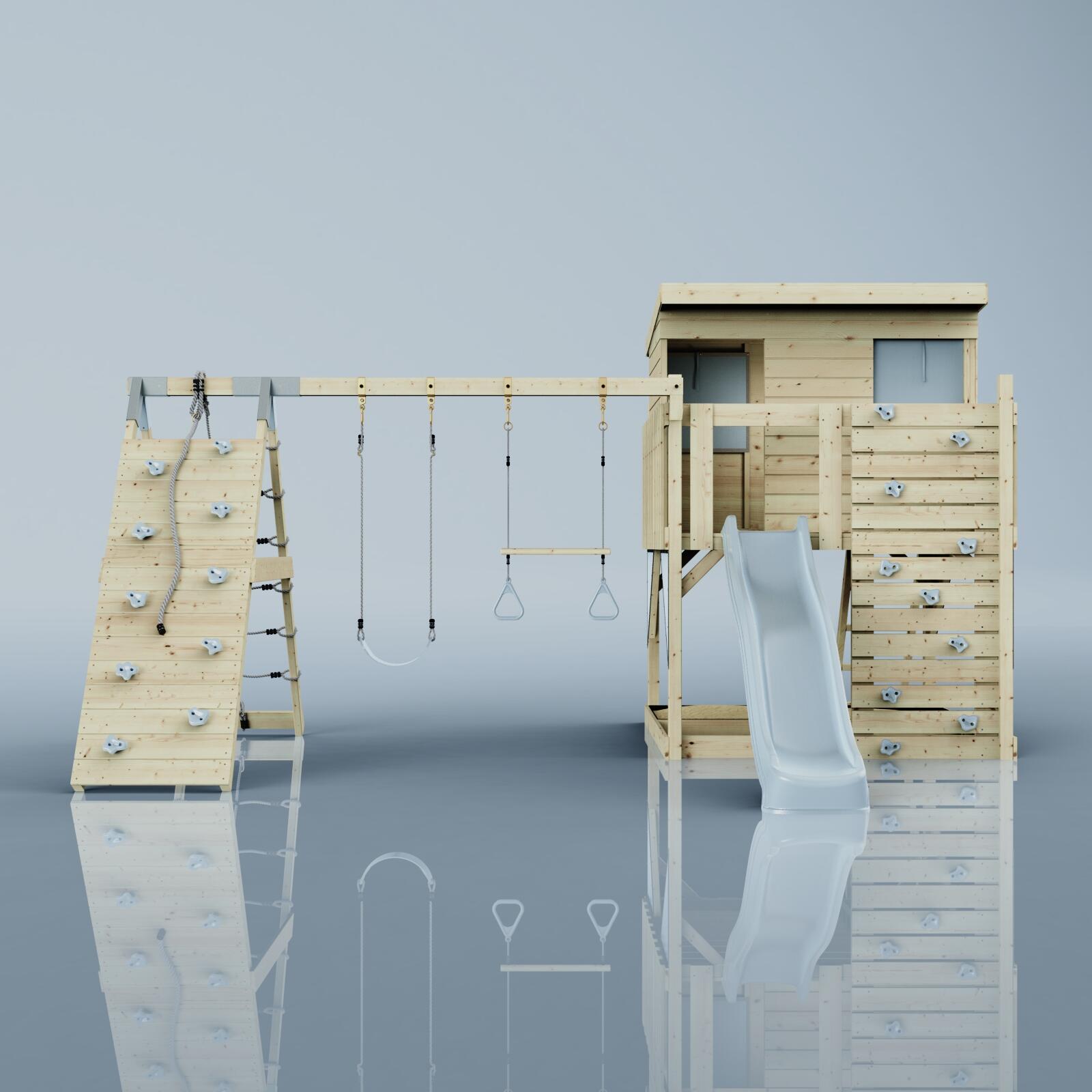 Spielturm Aksel mit Trapezstange in Eisblau - 415 × 469 × 261 cm 2/6