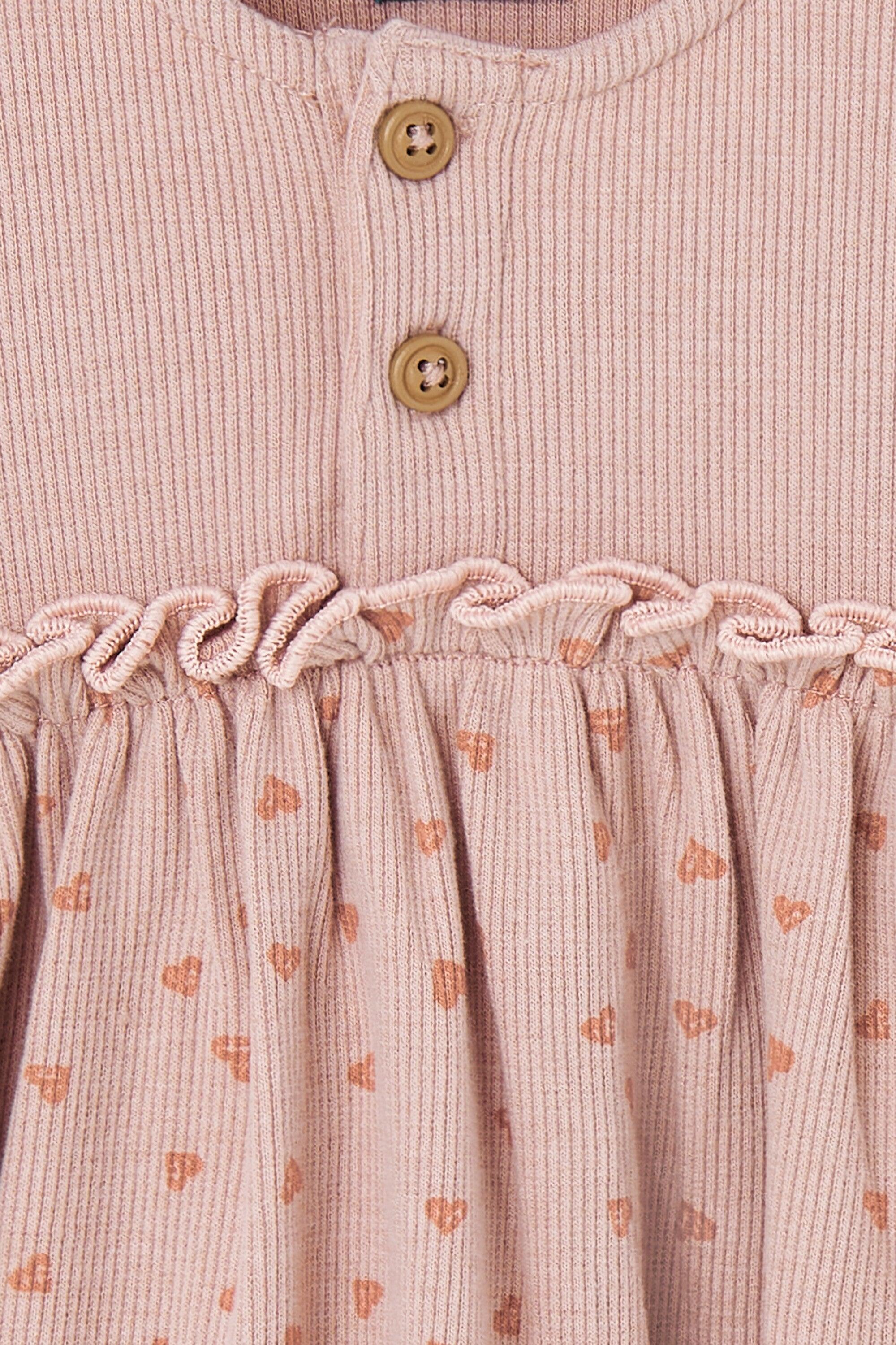 Vestido rosa de mangas compridas para bebê 3/3