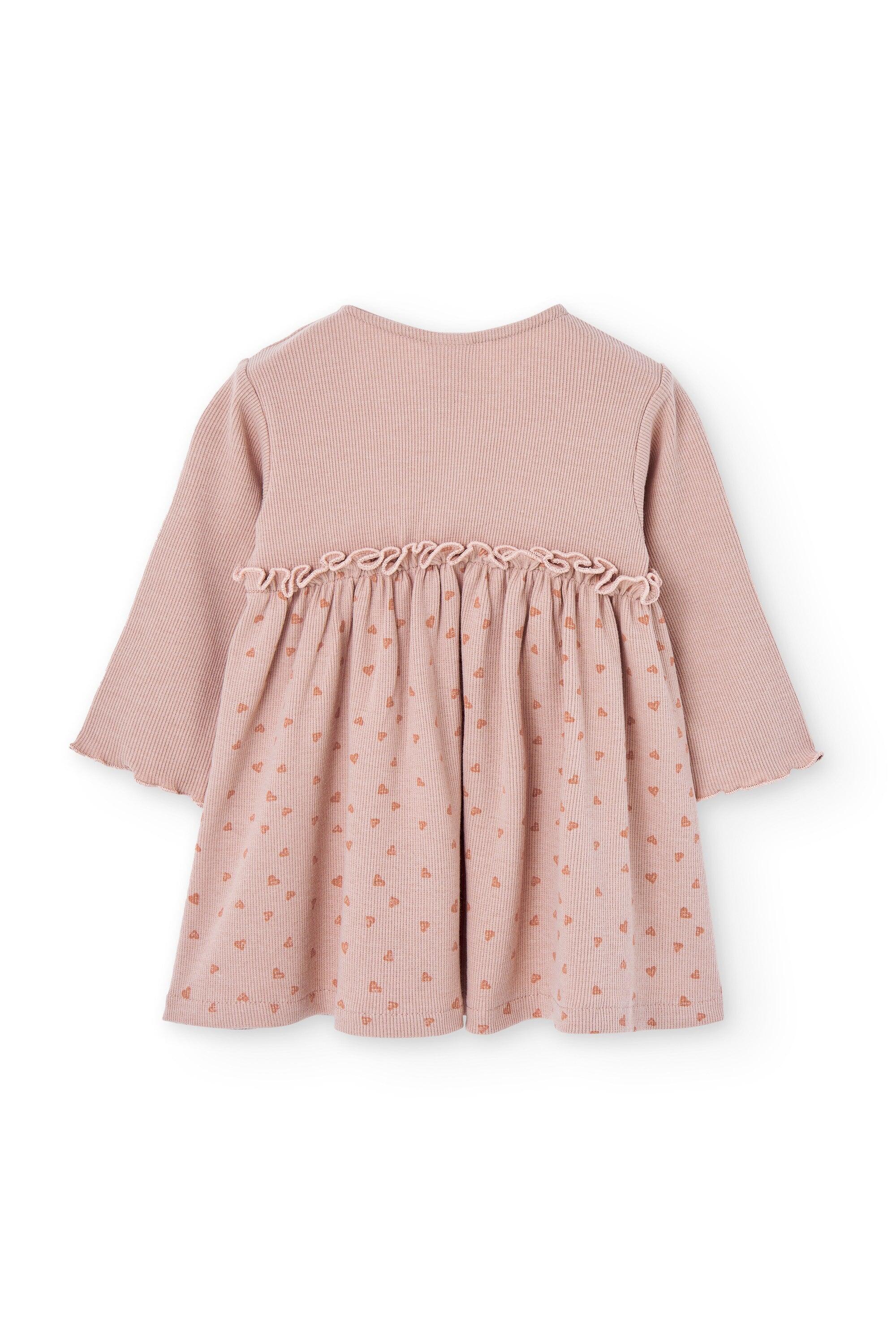 Vestido rosa de mangas compridas para bebê 2/3