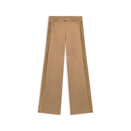 Pantalon à jambe large en viscose avec détails en chenille