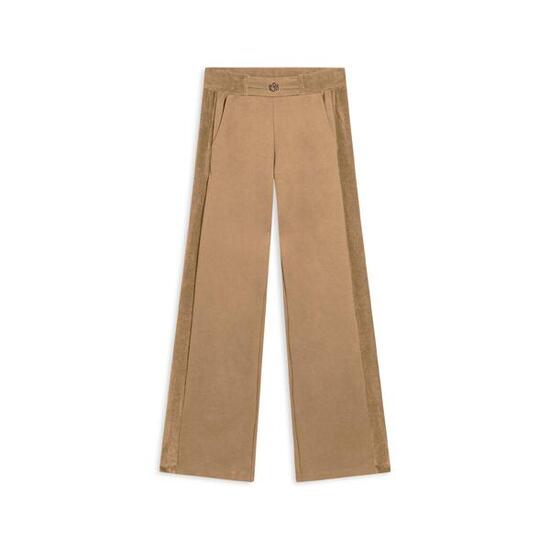 Pantalon à jambe large en viscose avec détails en chenille