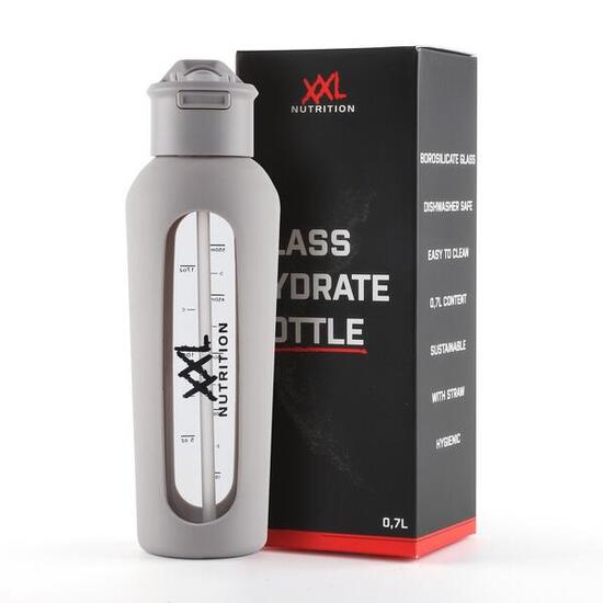 Glass Hydrate Bottle - Bouteille Verre, Sans BPA - Gris - 1 Pièce (700ml)
