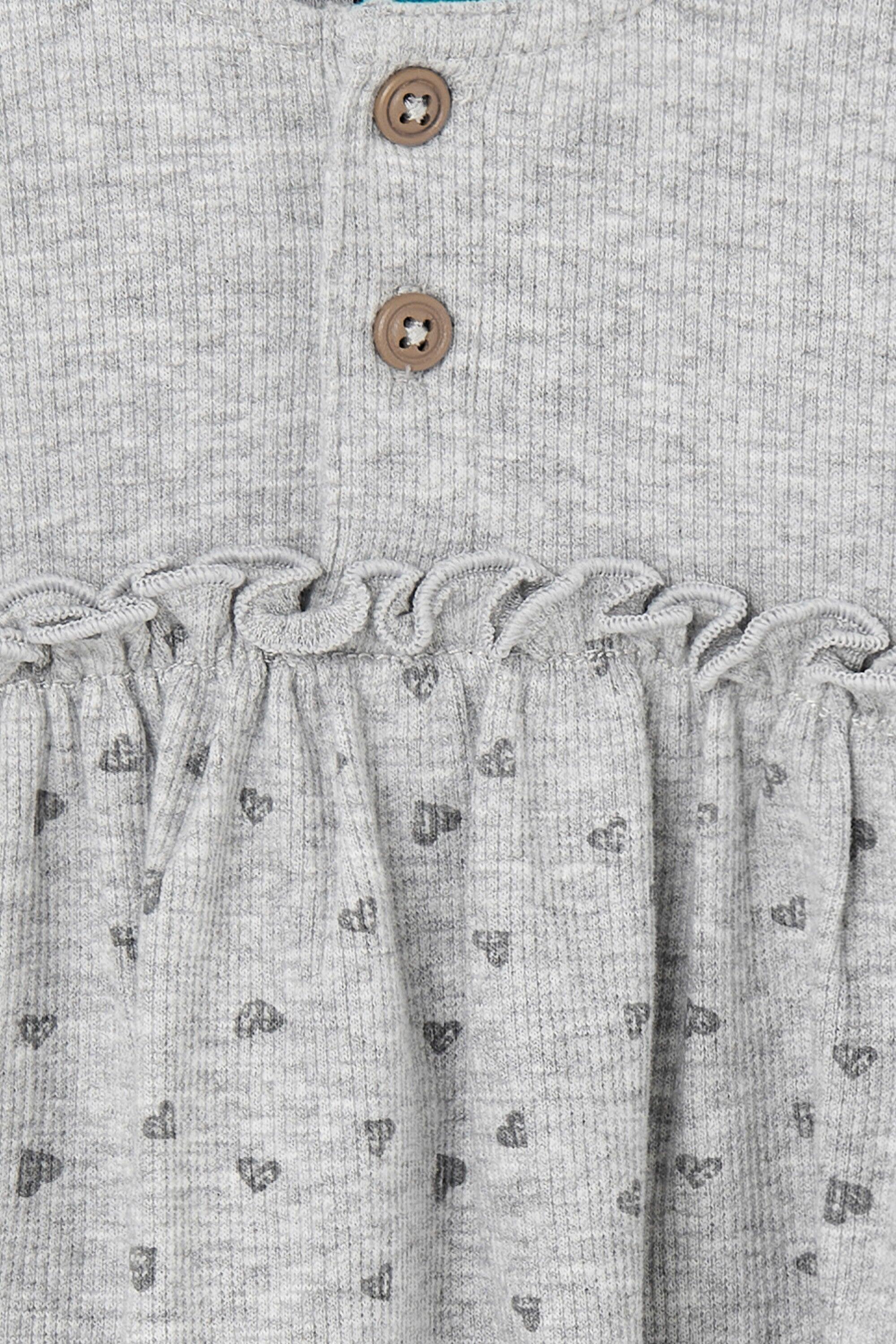 Vestido cinza de mangas compridas para bebê 3/3