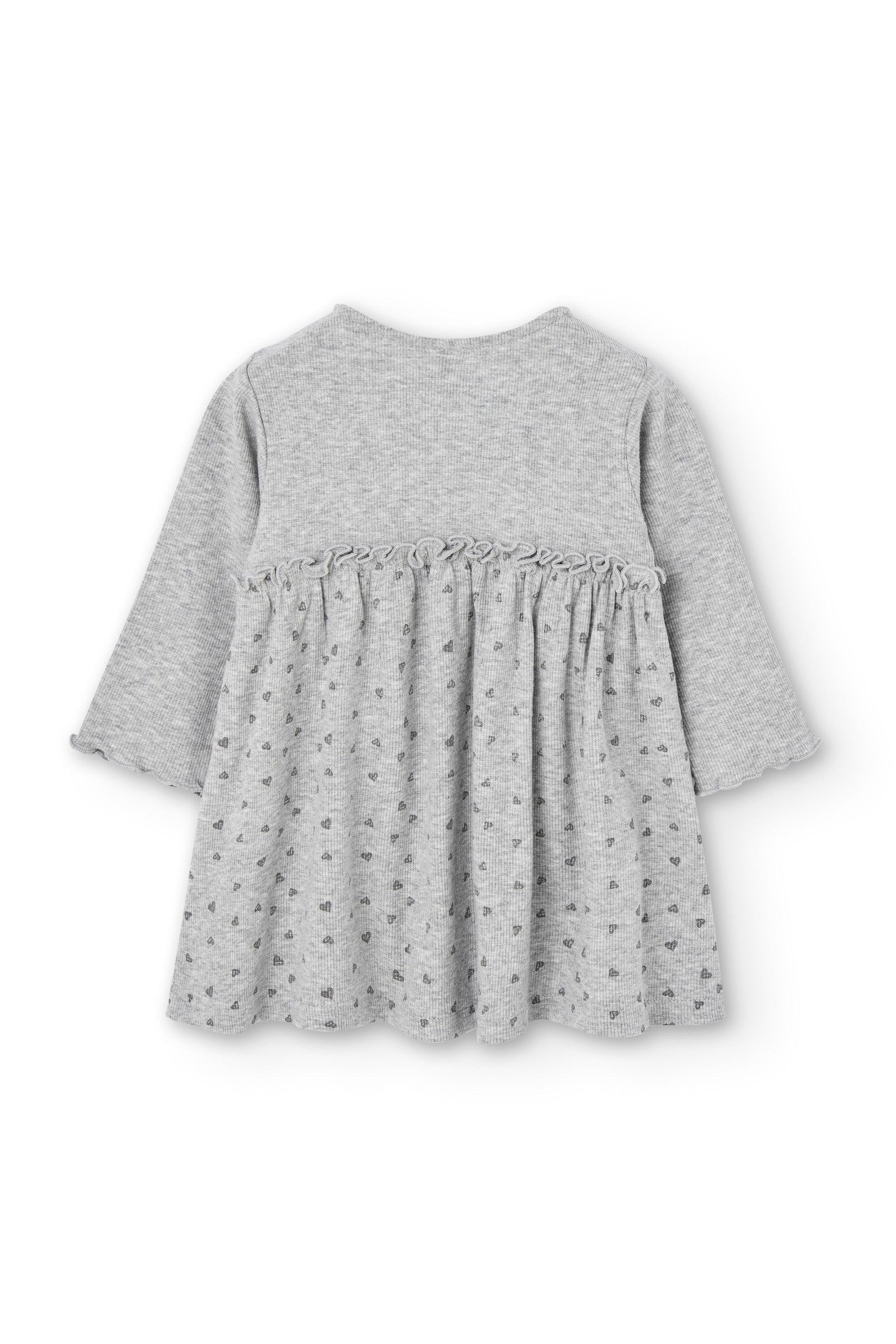 Vestido cinza de mangas compridas para bebê 2/3