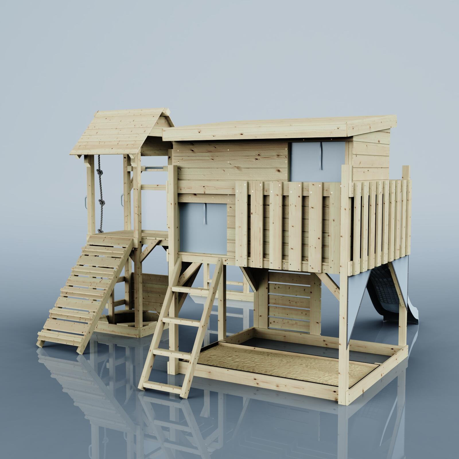 Spielturm Isak in Eisblau - 406 × 444 × 274 cm 3/5