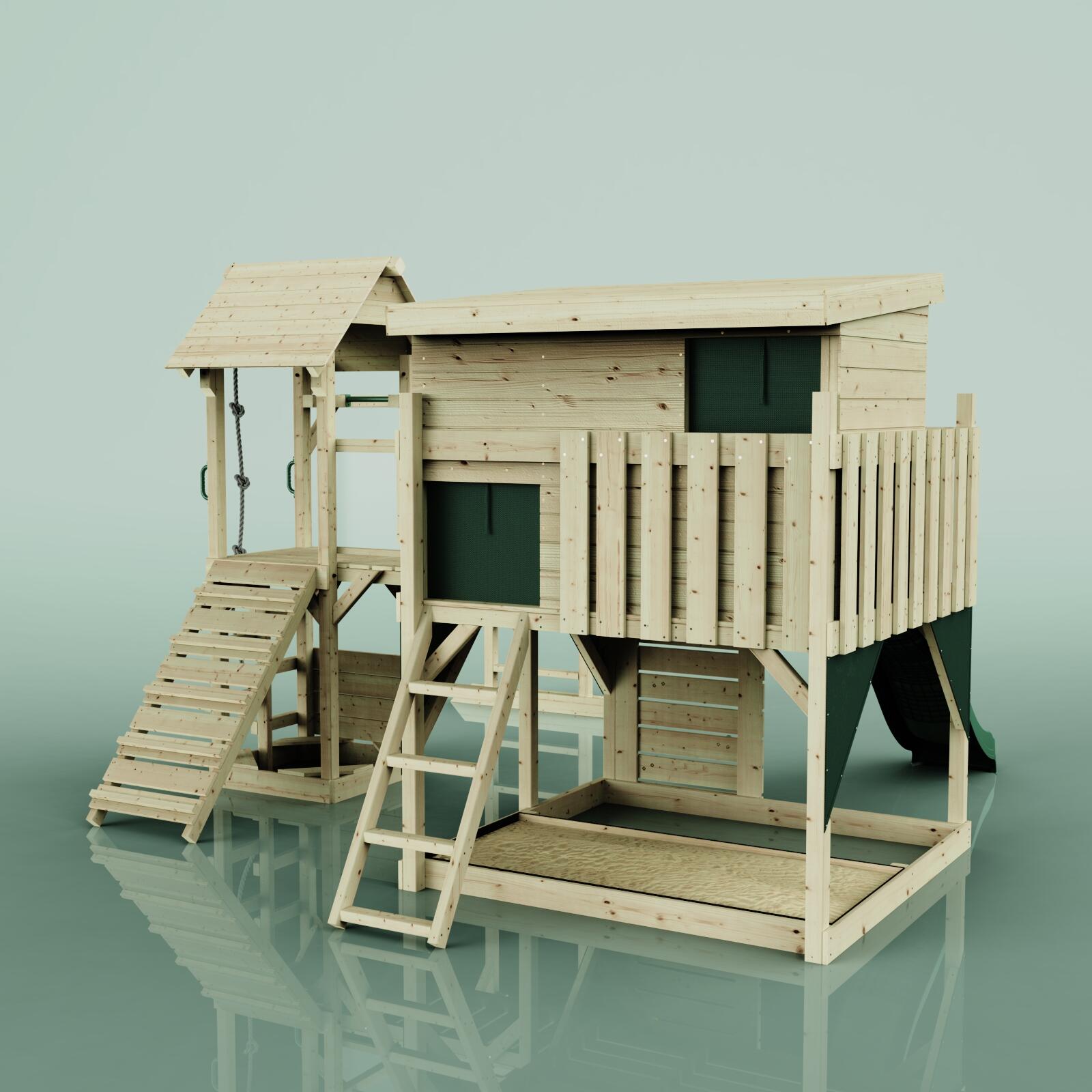 Spielturm Isak in Dunkelgrün - 406 × 444 × 274 cm 3/5