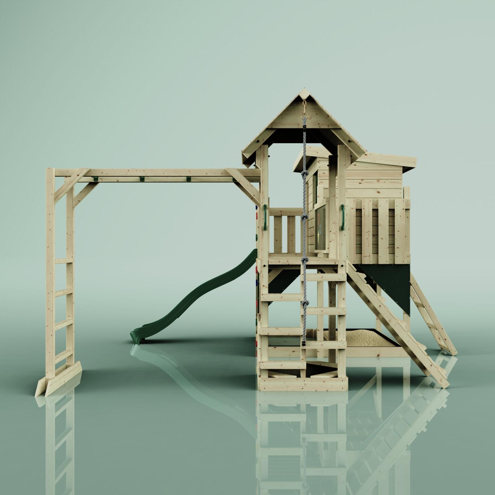 Spielturm Isak in Dunkelgrün - 406 × 444 × 274 cm 2/5